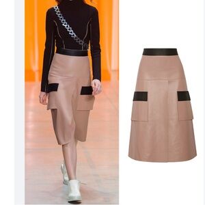 Dion Lee Sandy Pink Leather A Line Skirt, size US 4
